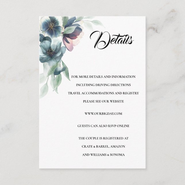 Flores acuáticas Detalles de la tarjeta de cierre (Anverso)