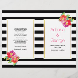 Flores acuáticas programa de boda blanco negro