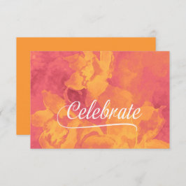 Flores acuáticas rosadas y Naranjas de la tarjeta 