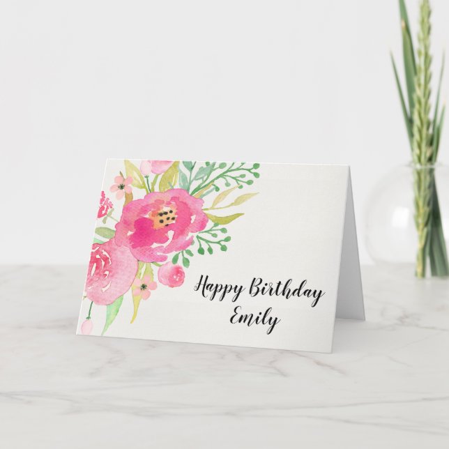 Flores acuáticas - Tarjeta de cumpleaños Personali (Anverso)