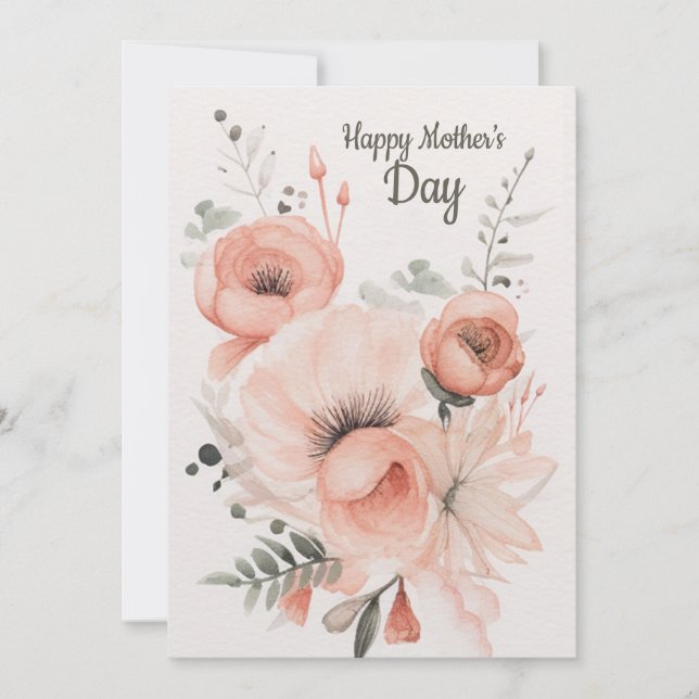 Flores acuáticas tarjeta del día de la madre (Anverso)