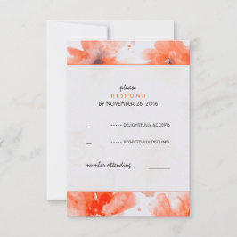 Flores acuáticas Tarjeta RSVP de boda contemporáne