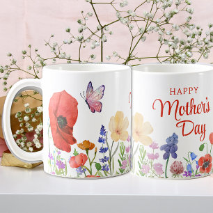 Flores acuáticas taza de café del Día de la Madre