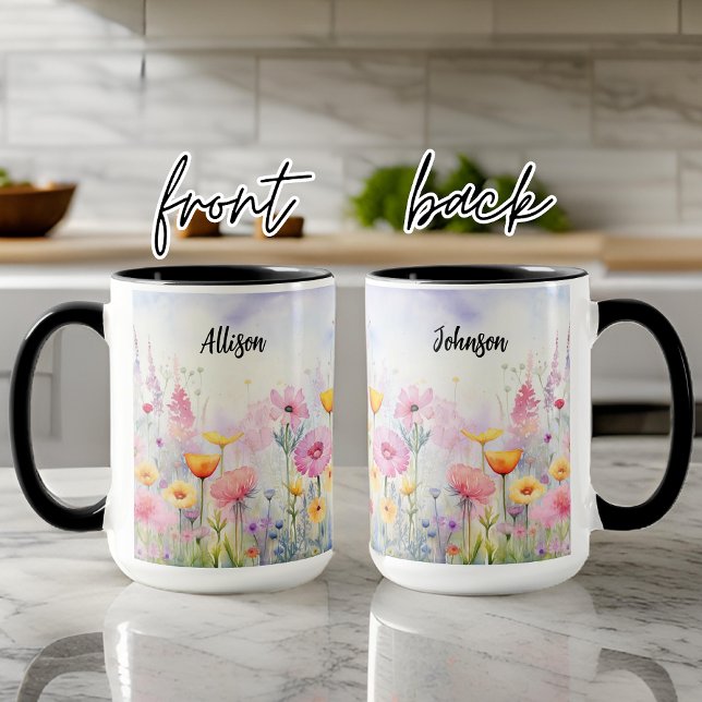 Flores acuáticas, taza de Personalizado, regalo pa (Gift for mom, Gift for her, Gift for grandma, birthday gift for mom, birthday gift for her, nana)