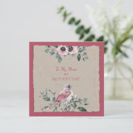 Flores acuáticas y pájaro del Día de la Madre