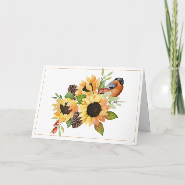 Flores acuáticas y tarjeta de acción de gracias pa (Anverso)