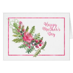 Flores acuáticas y tarjeta del día de la madre