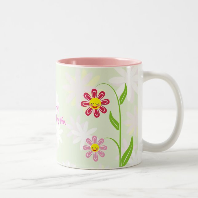 Flores alegres Día de la Madre dulce taza (Derecha)