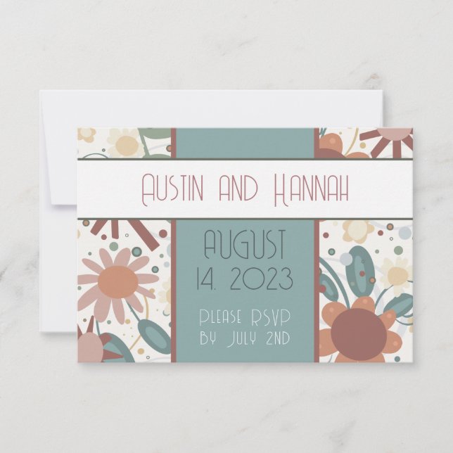 Flores Alegres Inspiración RSVP Simple Elegante (Anverso)
