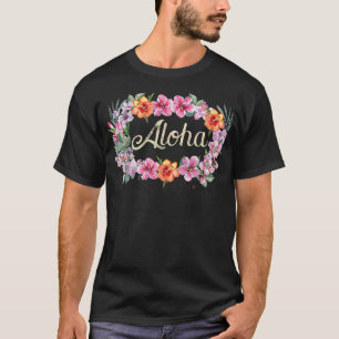 Flores Aloha Camiseta Hawaiana Fiesta Luau Playa d