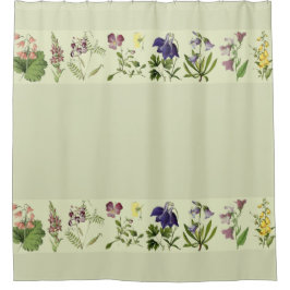 Flores alpinas botánicas Cortina de ducha floral