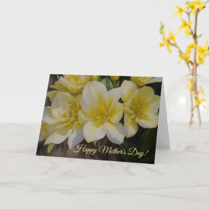 Flores Amarillas Arte Floral Tarjeta del Día de la