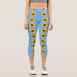 Flores amarillas Capri Leggings