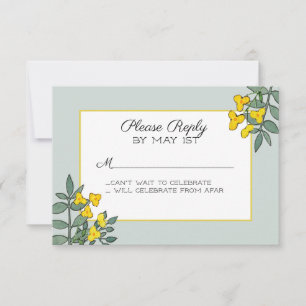 Flores Amarillas con Acento de Menta RSVP