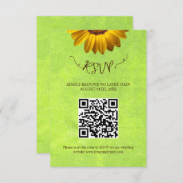 Flores amarillas en la tarjeta RSVP de la boda ver