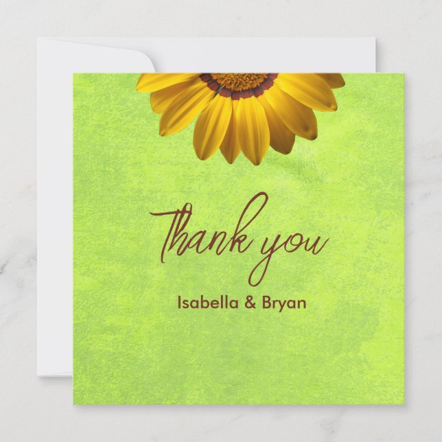 Flores amarillas en un abstracto monograma verde (Anverso)