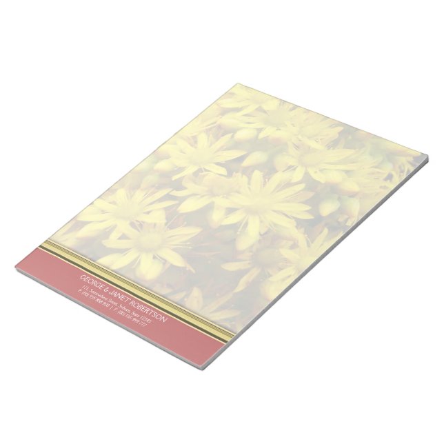 Flores Amarillas Felices Libreta Personalizada (Lado Derecho)