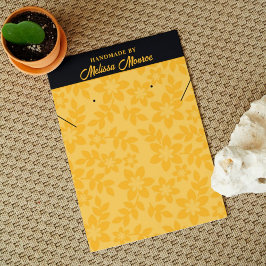 Flores amarillas guión collar pantalla de joyas