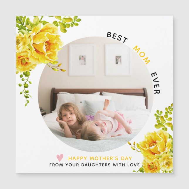 Flores amarillas mejor foto del Día de la Madre (Anverso)