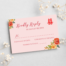 Flores amarillas naranjas RSVP boda china