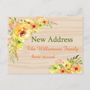 Flores amarillas Nueva Invitación de direcciones