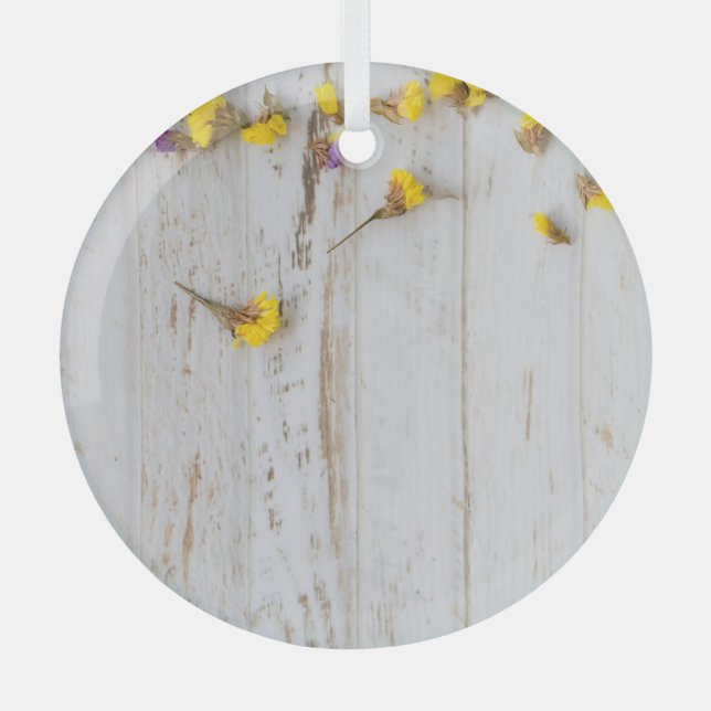 Flores amarillas primaverales, decoración de planc (Anverso)