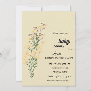 Flores amarillas salvajes tarjeta de invitación a 