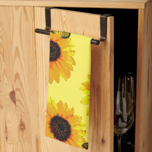Flores Amarillas Y Mariposas, Toalla De Té
