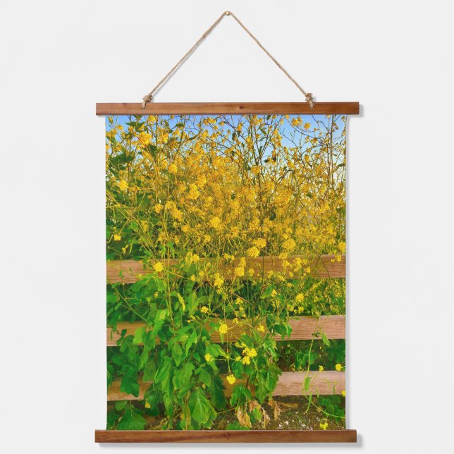 Flores amarillas y tapiz de vallas (Anverso)