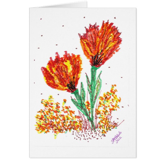 Flores anaranjadas (Frente)