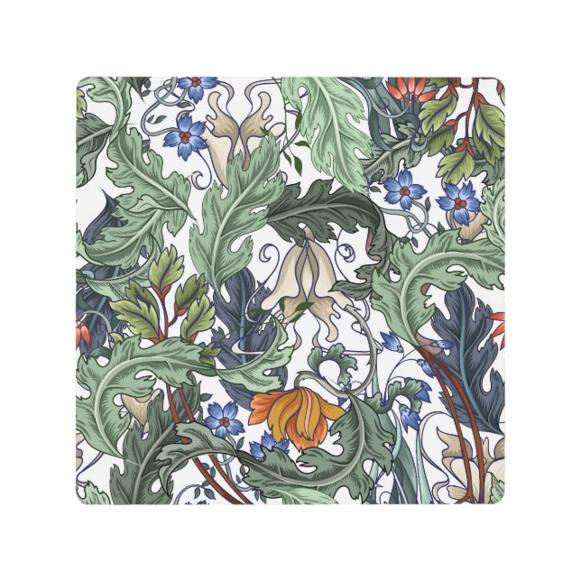 Flores, arte deco, moderno, sin costura. (Anverso)