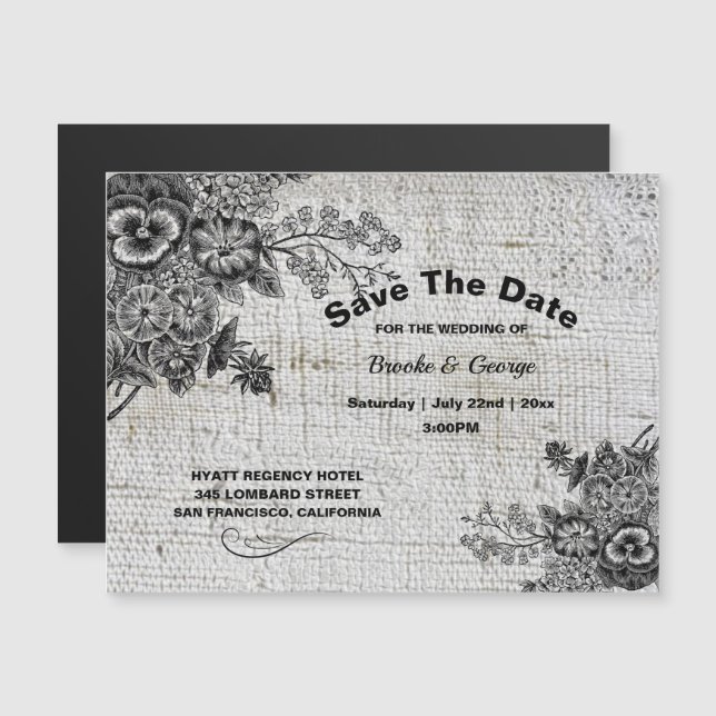 Flores Artistas Magnéticas Gris/Negras Ahorran La  (Anverso/Reverso)