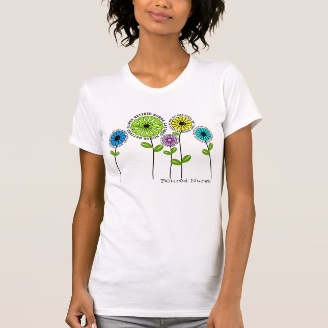 Flores artsy jubiladas de las camisetas de la (Anverso)