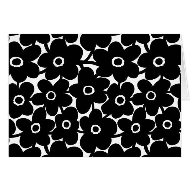 Flores audaces - Negro y blanco (Anverso (Horizontal))