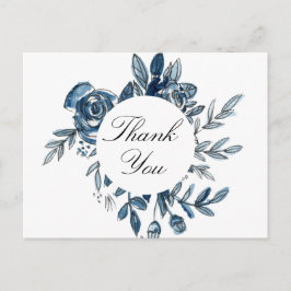 Flores azul índigo, tarjeta de agradecimiento