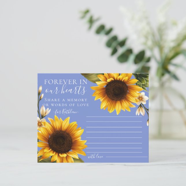 Flores azul turquesa comparten tarjeta de memoria (Anverso de pie)