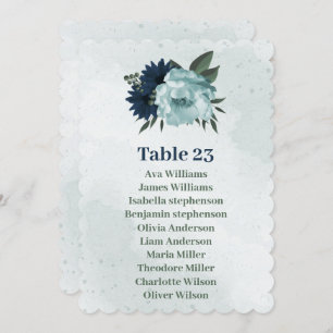 Flores azul y azul turquesa tarjeta de la gráfica