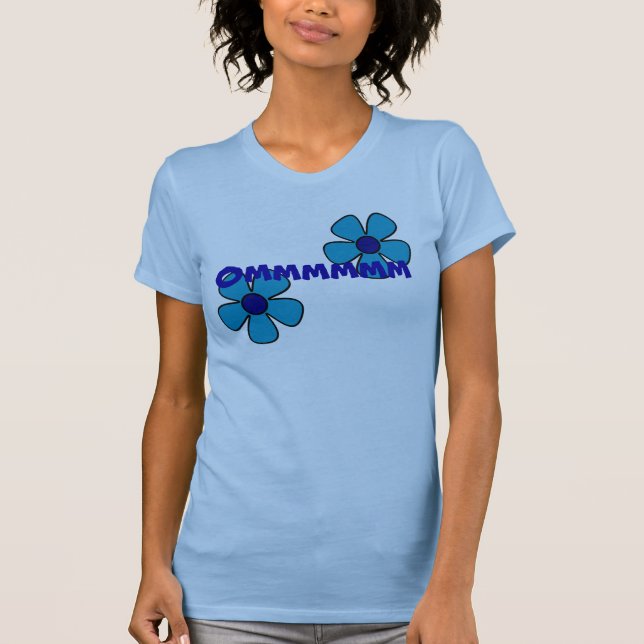 Flores azul y Om - Tops de tanques de yoga (Anverso)