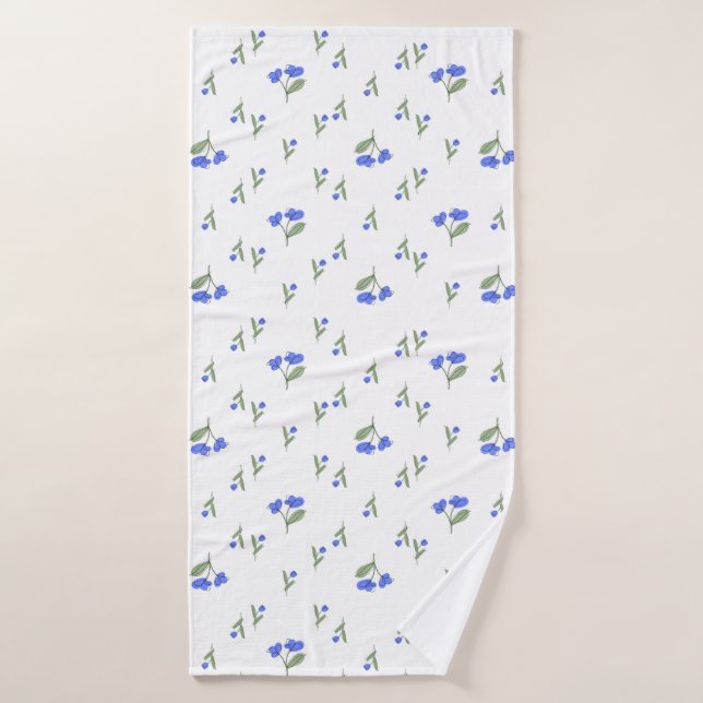 Flores azules  (Toalla de baño)