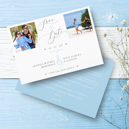 Flores azules 2 fotos sofisticadas Boda