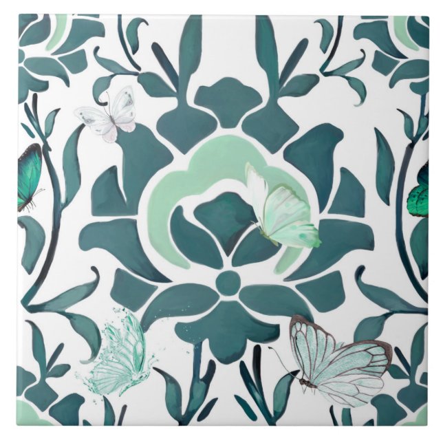Flores azules, azulejos turcos, iznik, (Frente)