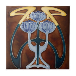 Flores azules claras de azulejos cerámicos