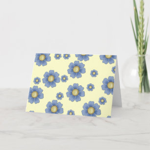 Flores azules D5 Tarjeta de felicitación básica en
