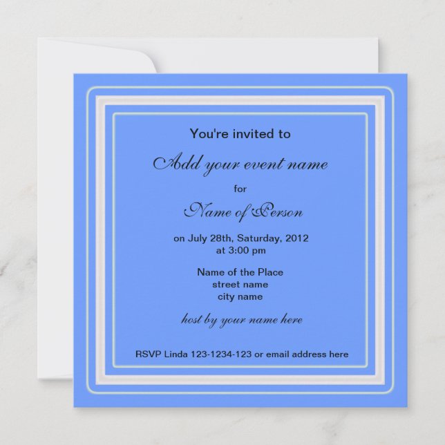 flores azules de irises todas las invitaciones de  (Anverso)