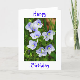 Flores azules de la tarjeta de felicitación