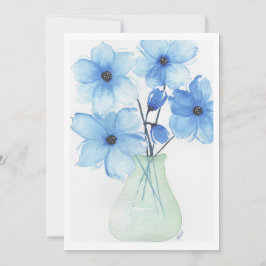 Flores azules en un jarrón Tarjetas de notas