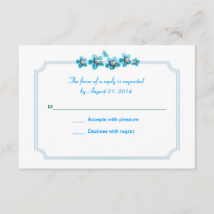 flores azules hermosa boda RSVP