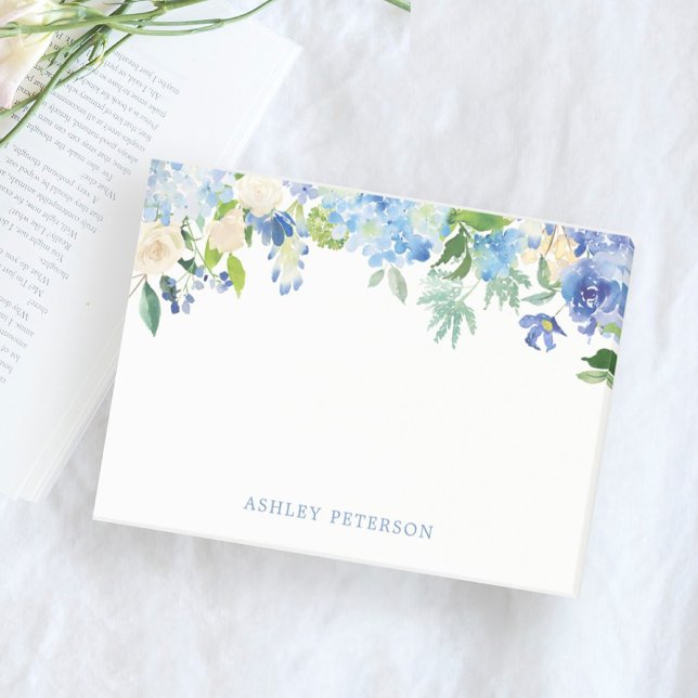 Flores azules hidrangea Notas personalizadas poste (Subido por el creador)