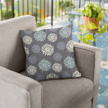 Flores Azules Oscuros | Almohada Decorativa