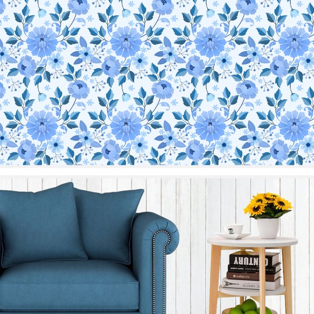 Flores azules, papel pintado elegante (Subido por el creador)